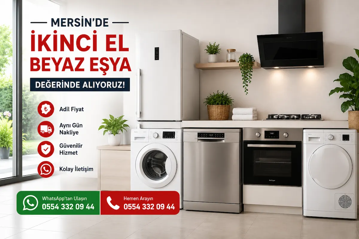 Mersin ikinci el beyaz eşya alanlar olarak buzdolabı, çamaşır makinesi, bulaşık makinesi, kurutma makinesi ve ankastre setleri değerinde satın alıyoruz.