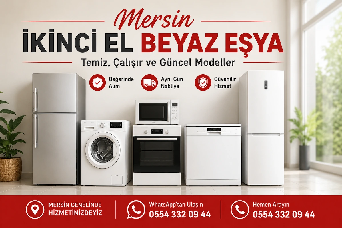Mersin ikinci el beyaz eşya alım hizmeti kapsamında buzdolabı, çamaşır makinesi, bulaşık makinesi ve diğer güncel model beyaz eşyalar değerinde satın alınmaktadır.